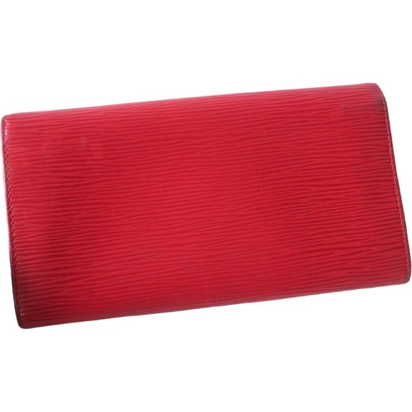 409099F V Louis Vuitton Wallet Long Sarah Bifold Red Epi - Picture 2 of 11